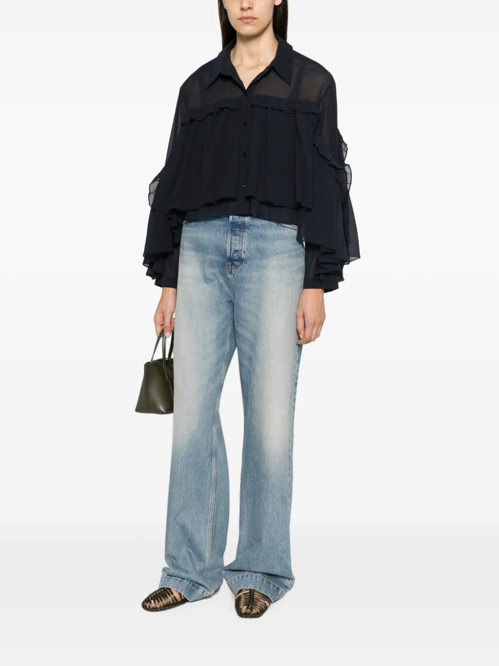 Dorothee Schumacher Zijden blouse met ruches Zwart