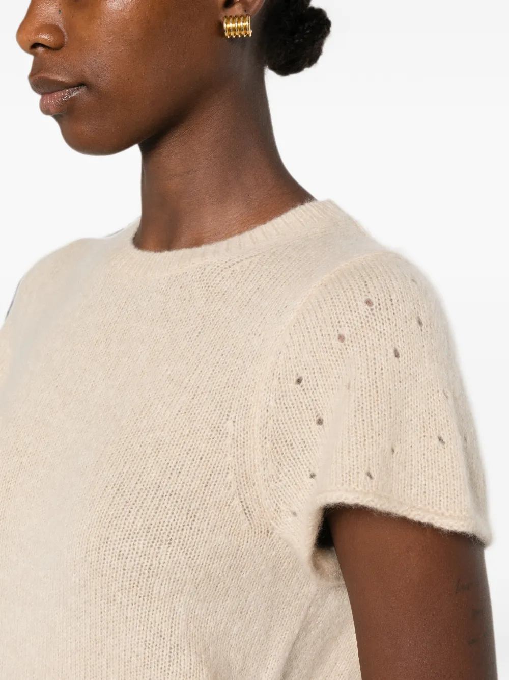 Dorothee Schumacher Top met korte mouwen en geperforeerd detail Beige