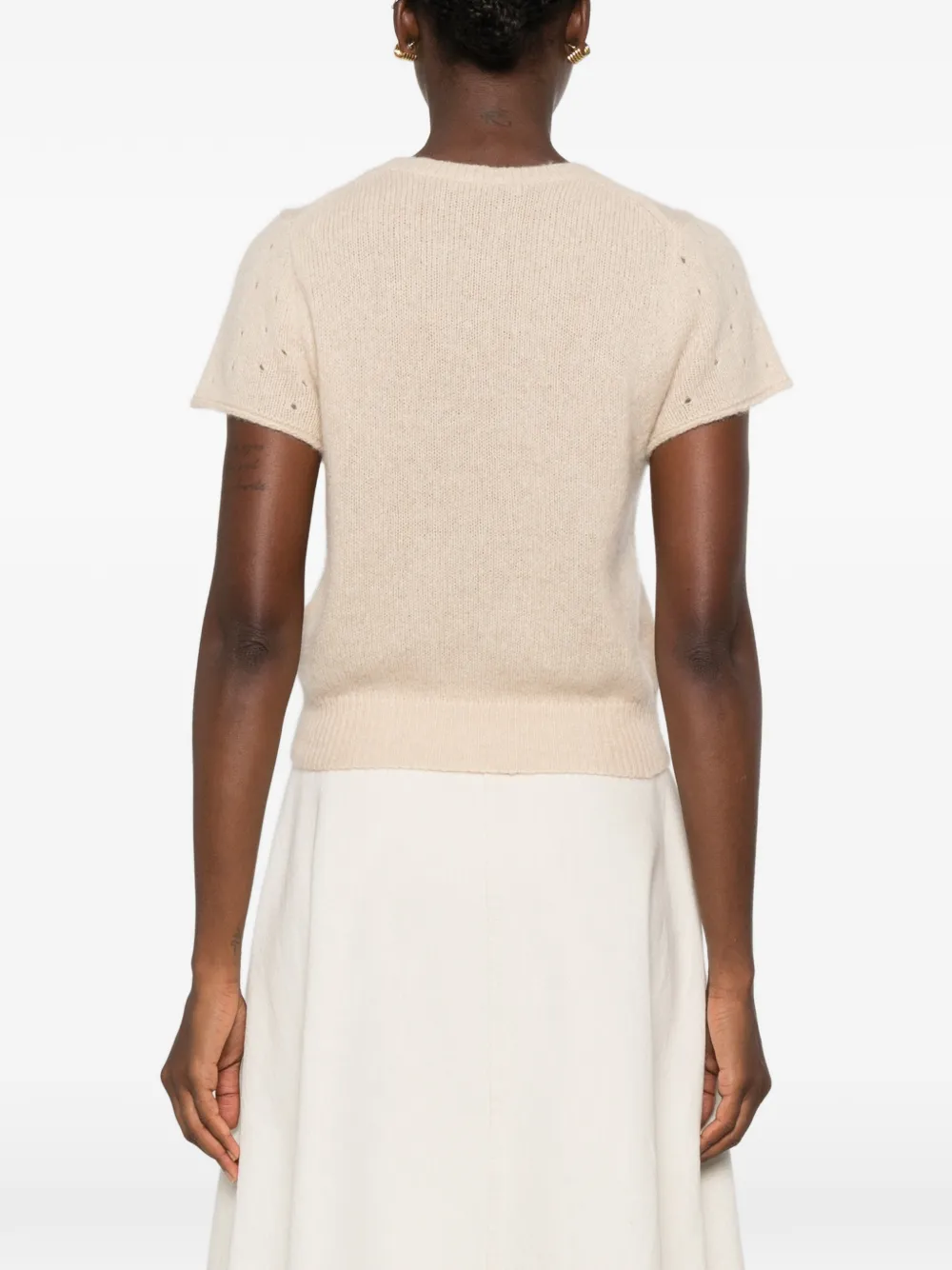 Dorothee Schumacher Top met korte mouwen en geperforeerd detail Beige