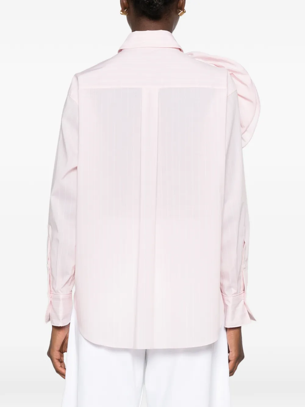 Dorothee Schumacher Blouse met krijtstreep en bloemen-applicatie Roze
