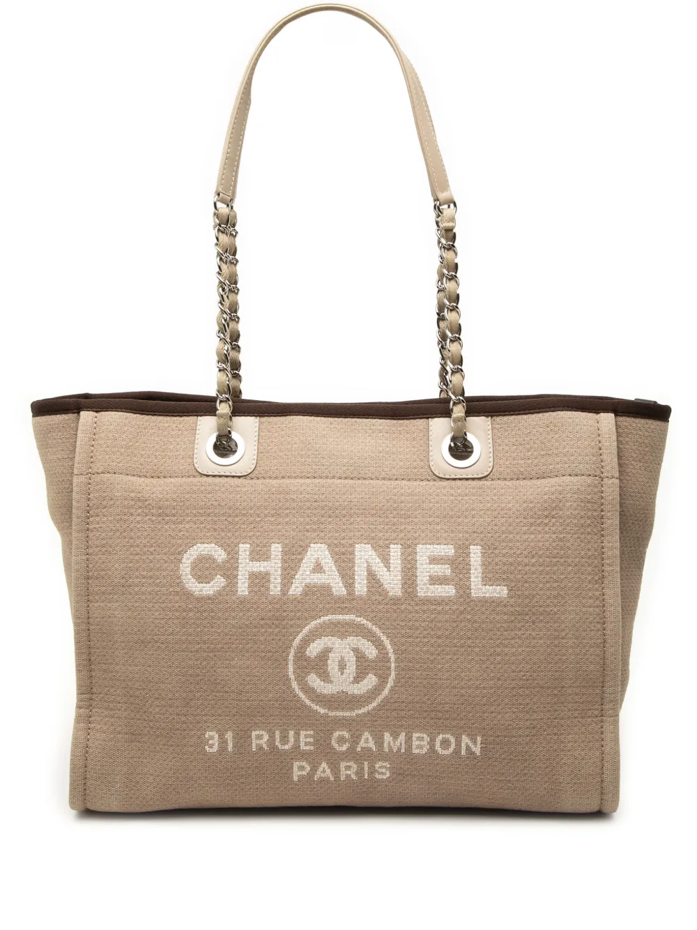 CHANEL Pre-Owned 2013-2014 Small Canvas Deauville tote bag - Brown