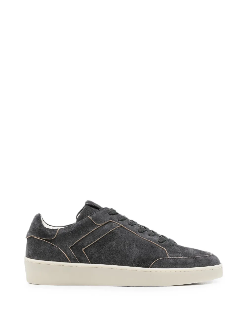 Canali panelled lace-up suede sneakers - Grigio