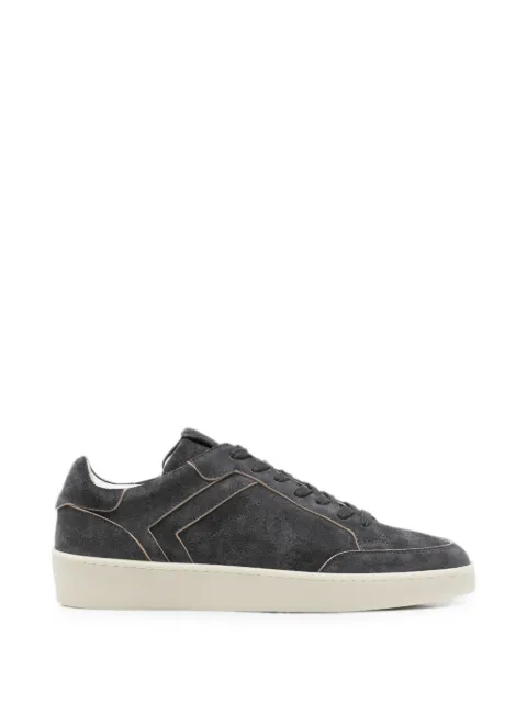 Canali panelled lace-up suede sneakers