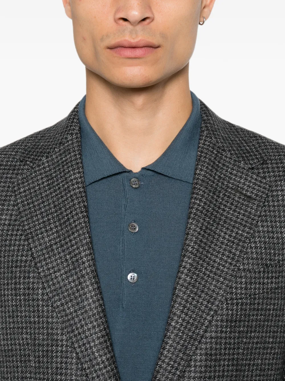 Canali Blazer met pied-de-poule print Grijs