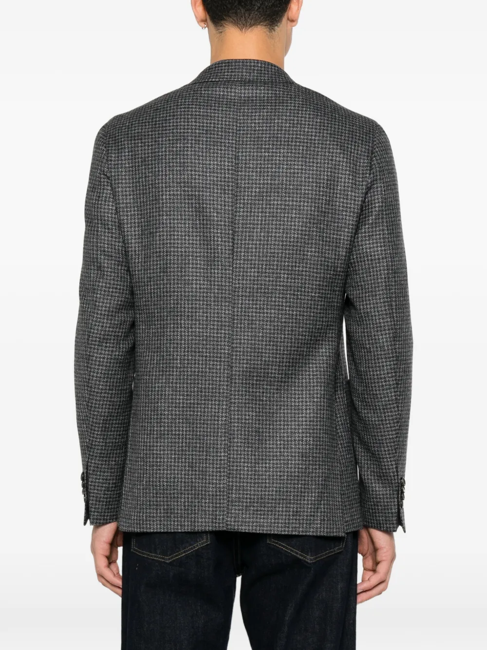 Canali Blazer met pied-de-poule print Grijs
