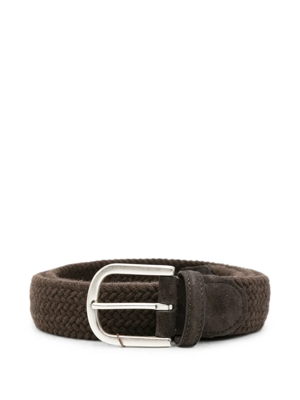 Canali woven suede-trimmed belt - Marrone