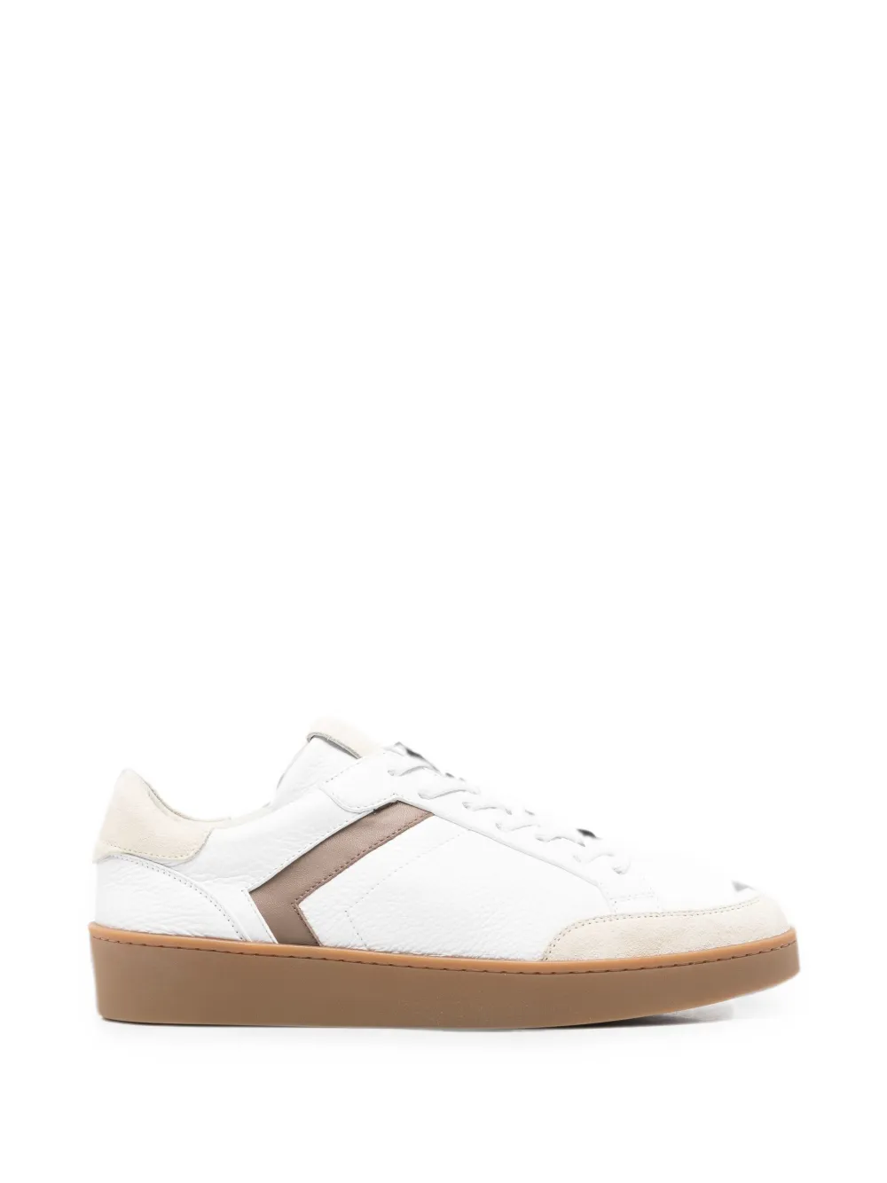 Canali Nuvola panelled lace-up leather sneakers - Bianco