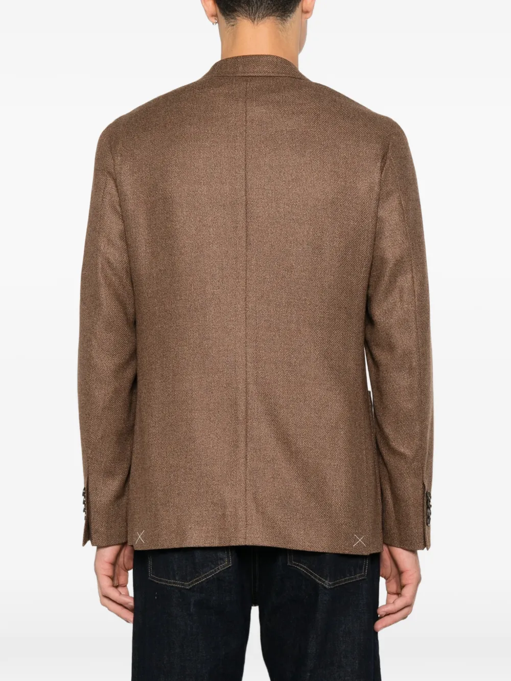 Canali Blazer met enkele rij knopen en gekerfde revers Bruin