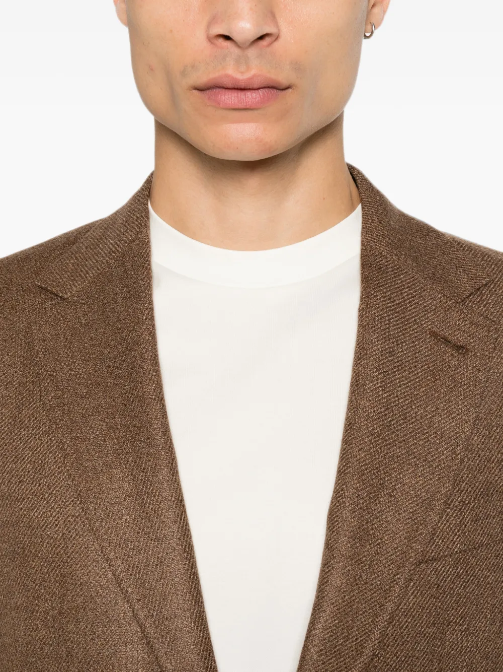 Canali Blazer met enkele rij knopen en gekerfde revers Bruin