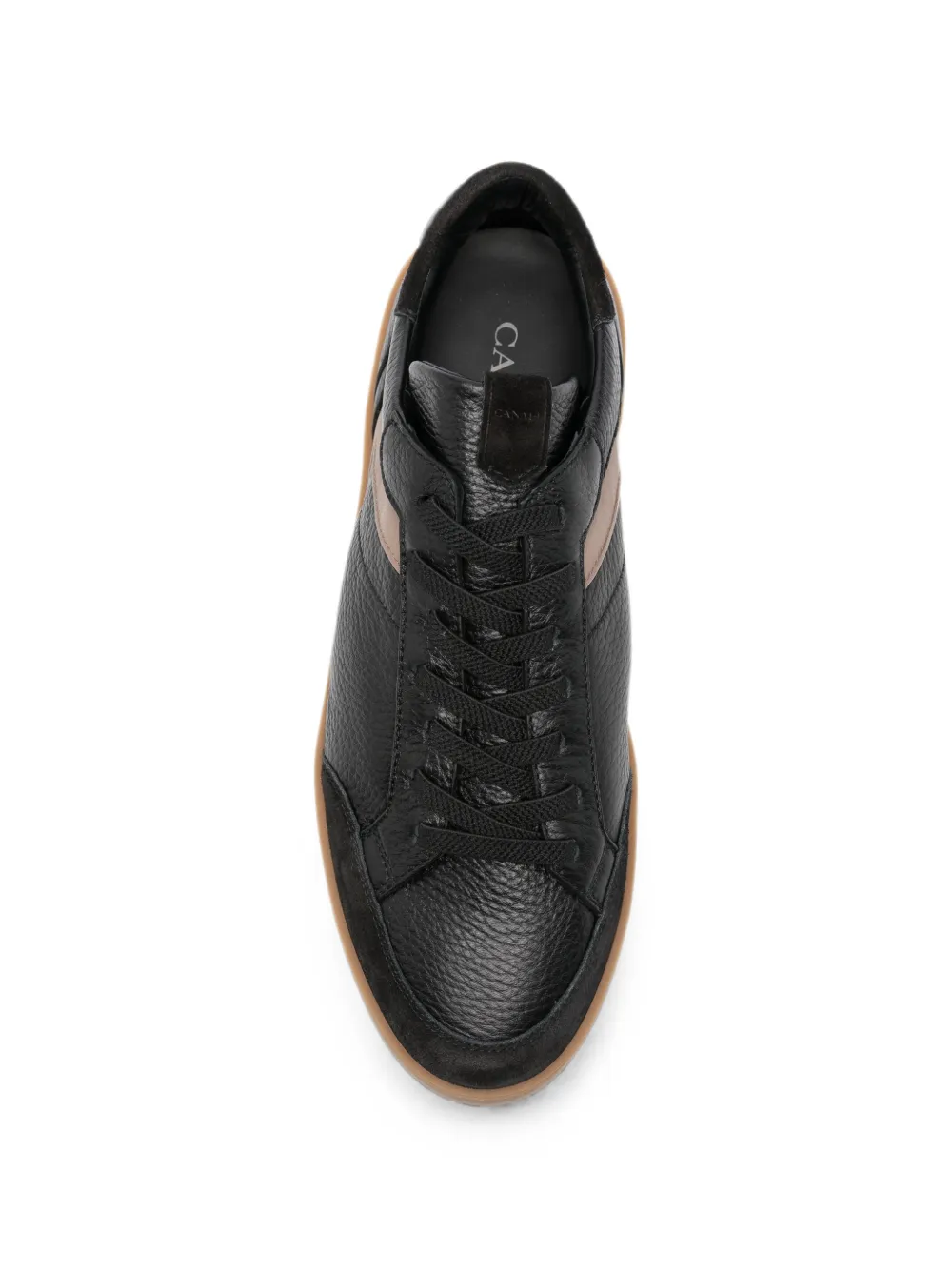 Canali Nuvola panelled leather sneakers Zwart