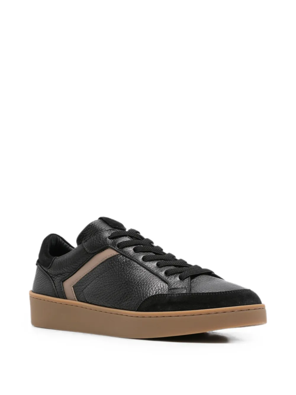 Canali Nuvola panelled leather sneakers Zwart
