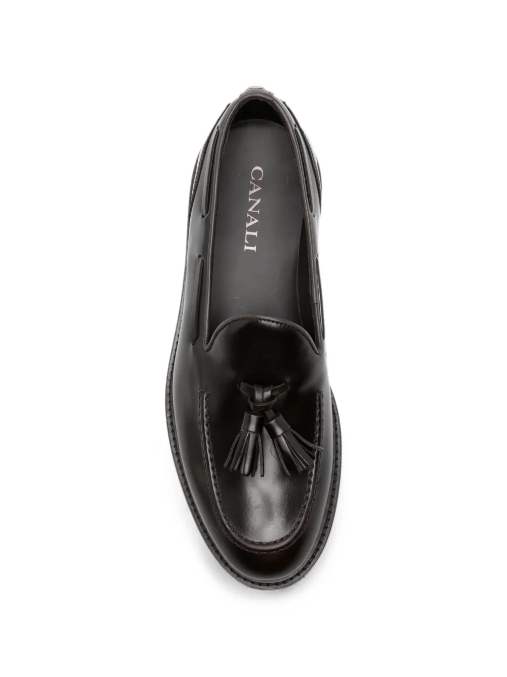 Canali tassel-detail leather boat shoes Bruin