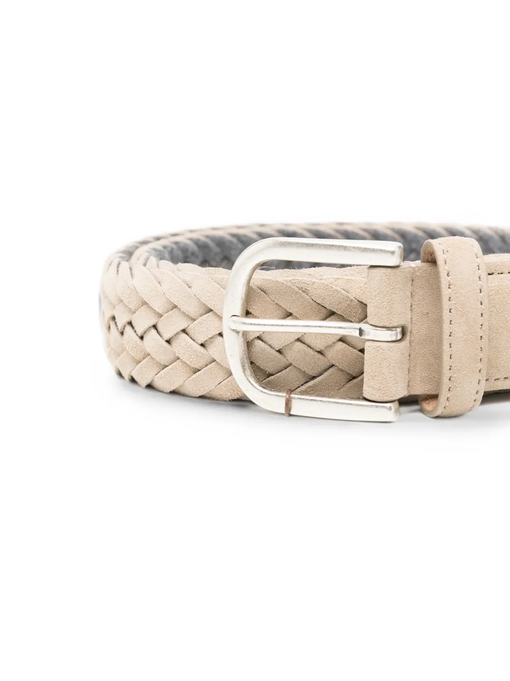 Canali Gevlochten gespriem Beige