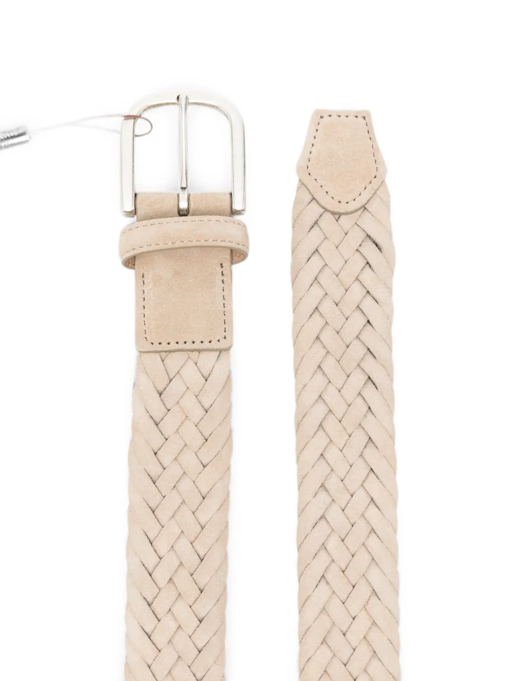 Canali Gevlochten gespriem Beige