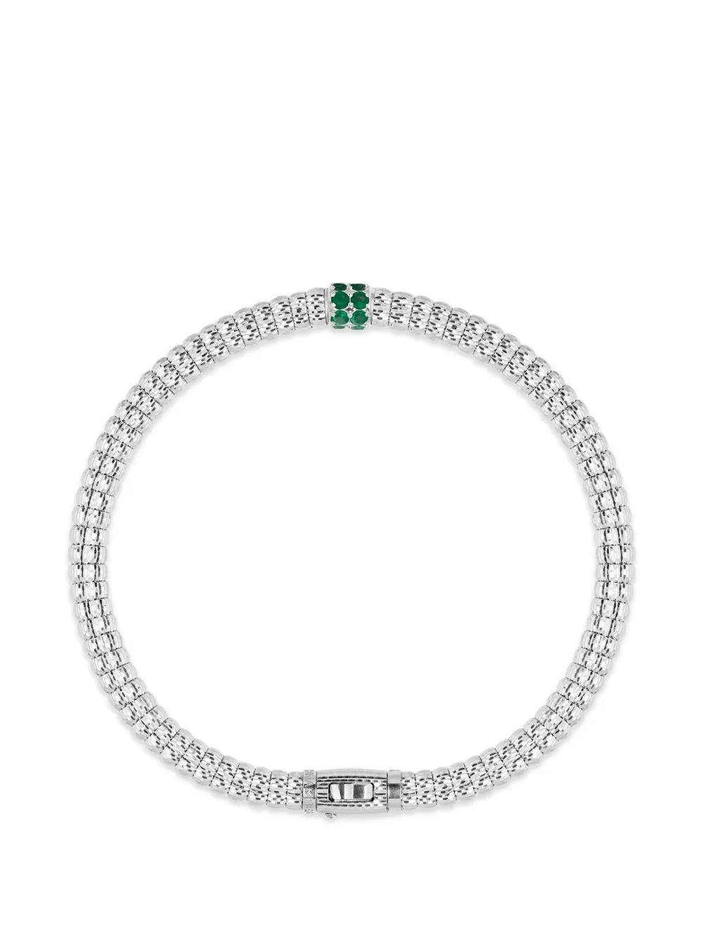 Officina Bernardi Bracciale Enigma S con smeraldo e diamanti - Argento