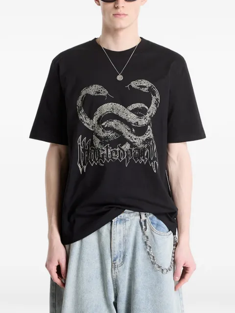 WASTED playera con estampado de serpiente