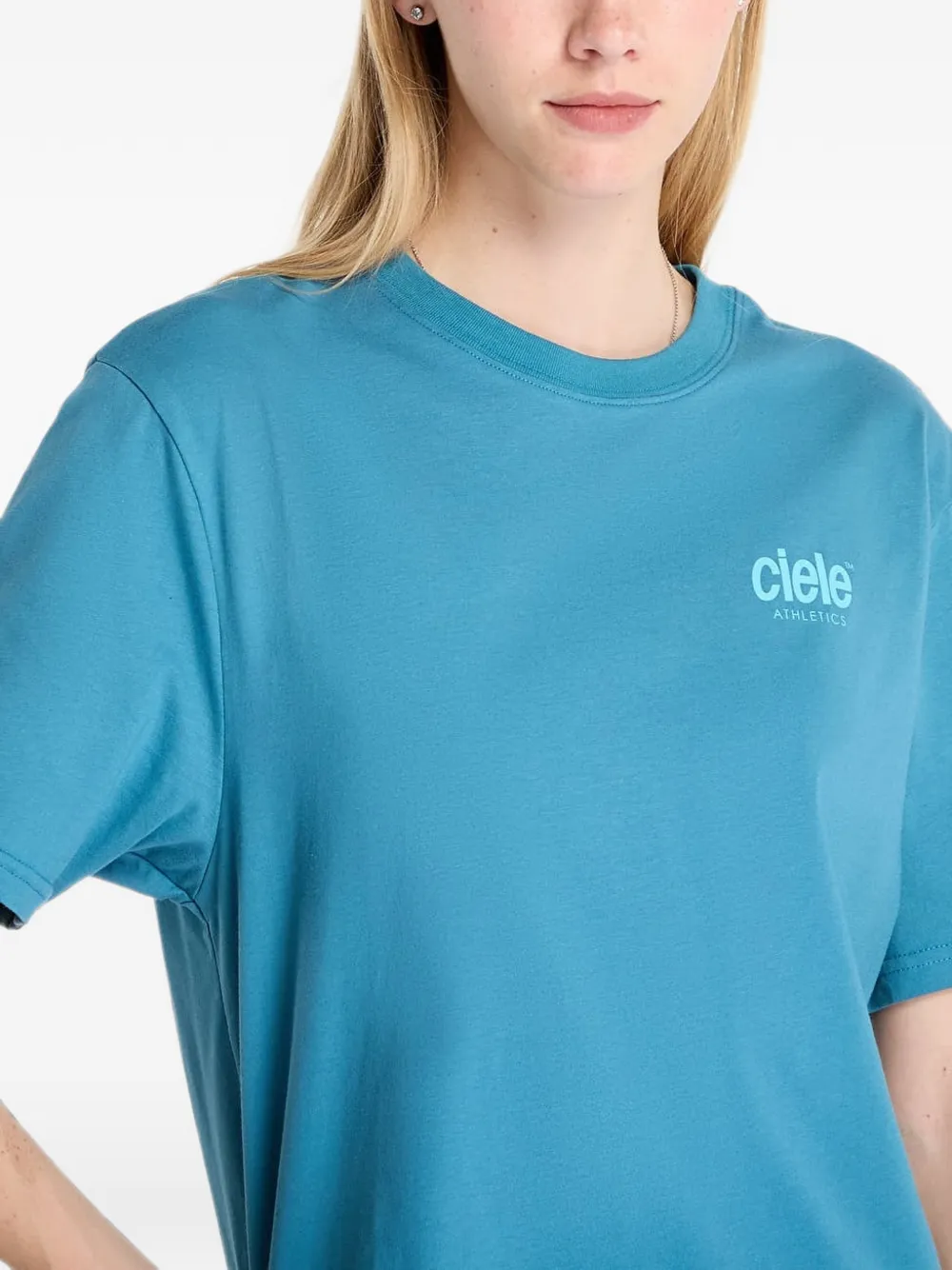 Ciele Ortshirt T-shirt met logoprint Blauw