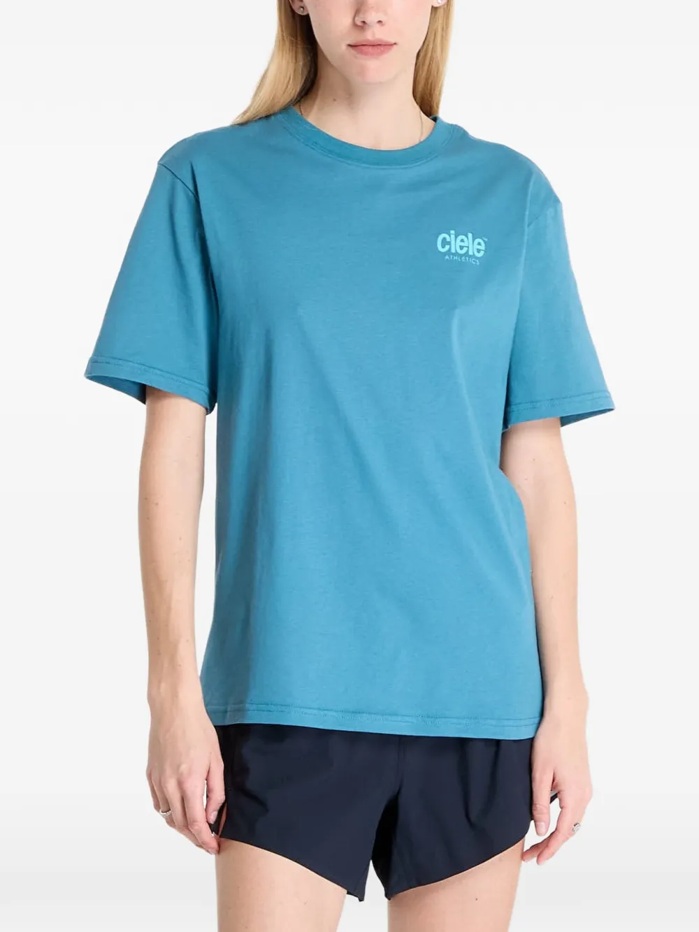 Ciele Ortshirt T-shirt met logoprint Blauw