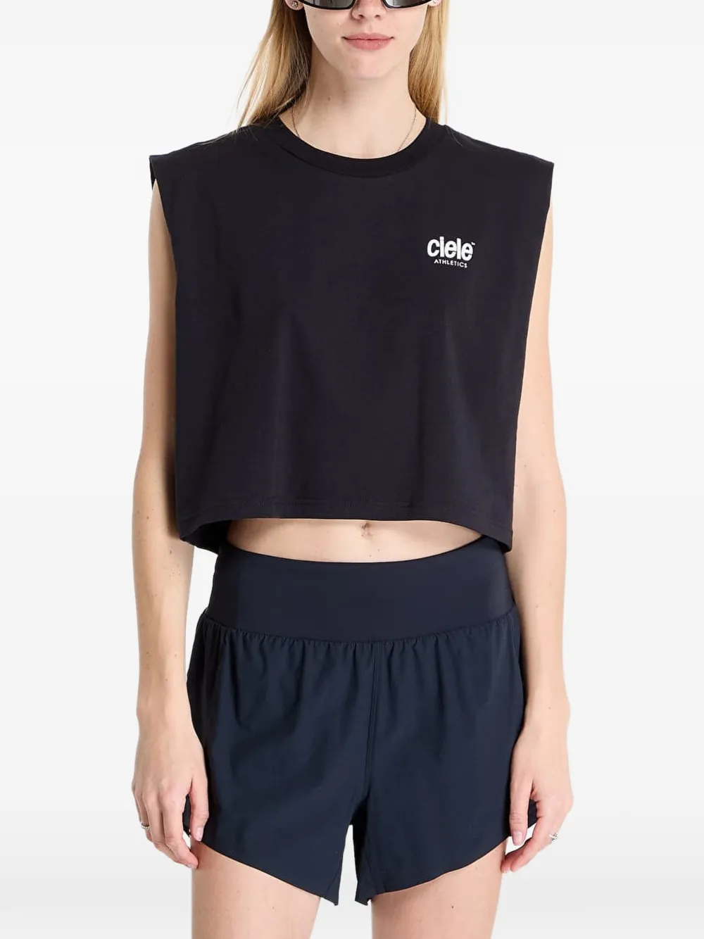 Ciele Logo-print Cropped Tank Top In Black