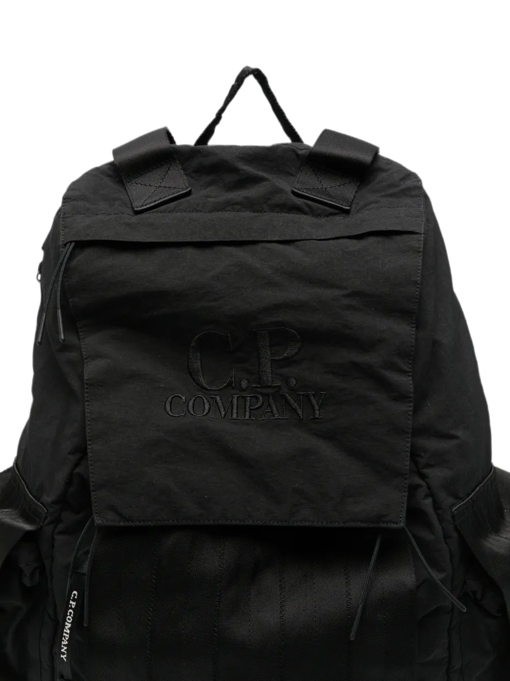 C.P. Company Rugzak met geborduurd logo en meerdere zakken Zwart