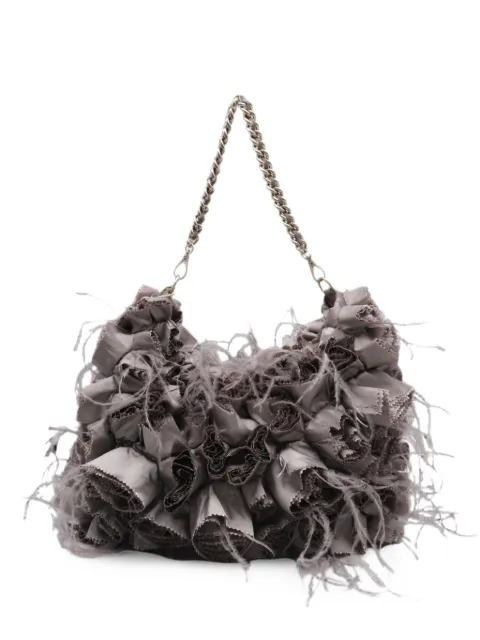 Giorgio Armani Pre-Owned floral-appliqué shoulder bag