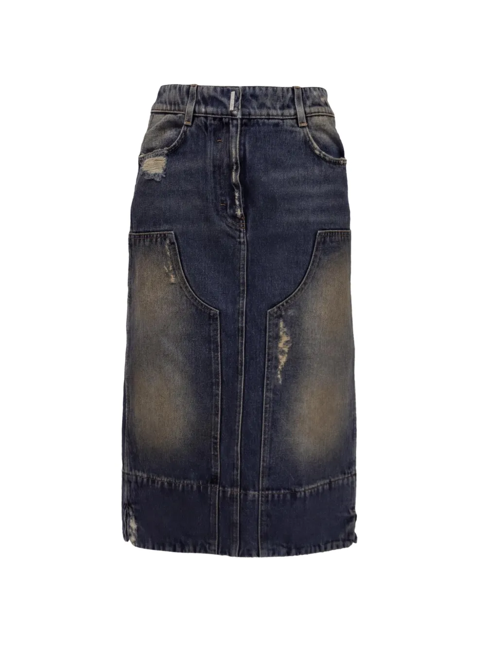 Givenchy Pre-Owned distressed patchwork skirt - Blu