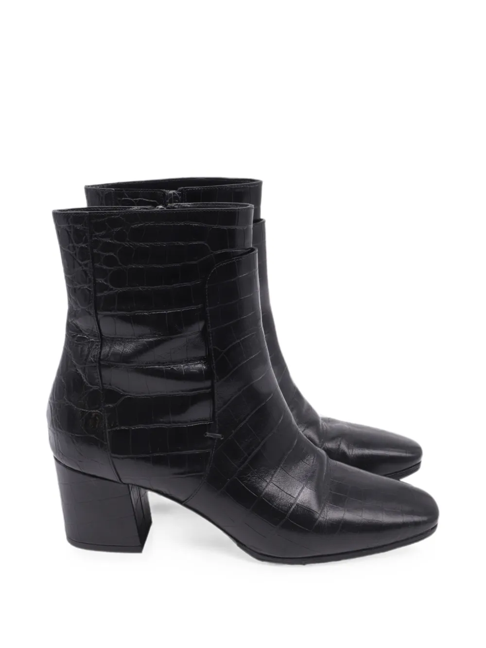 Givenchy Pre-Owned 2010s crocodile-embossed ankle boots - Nero