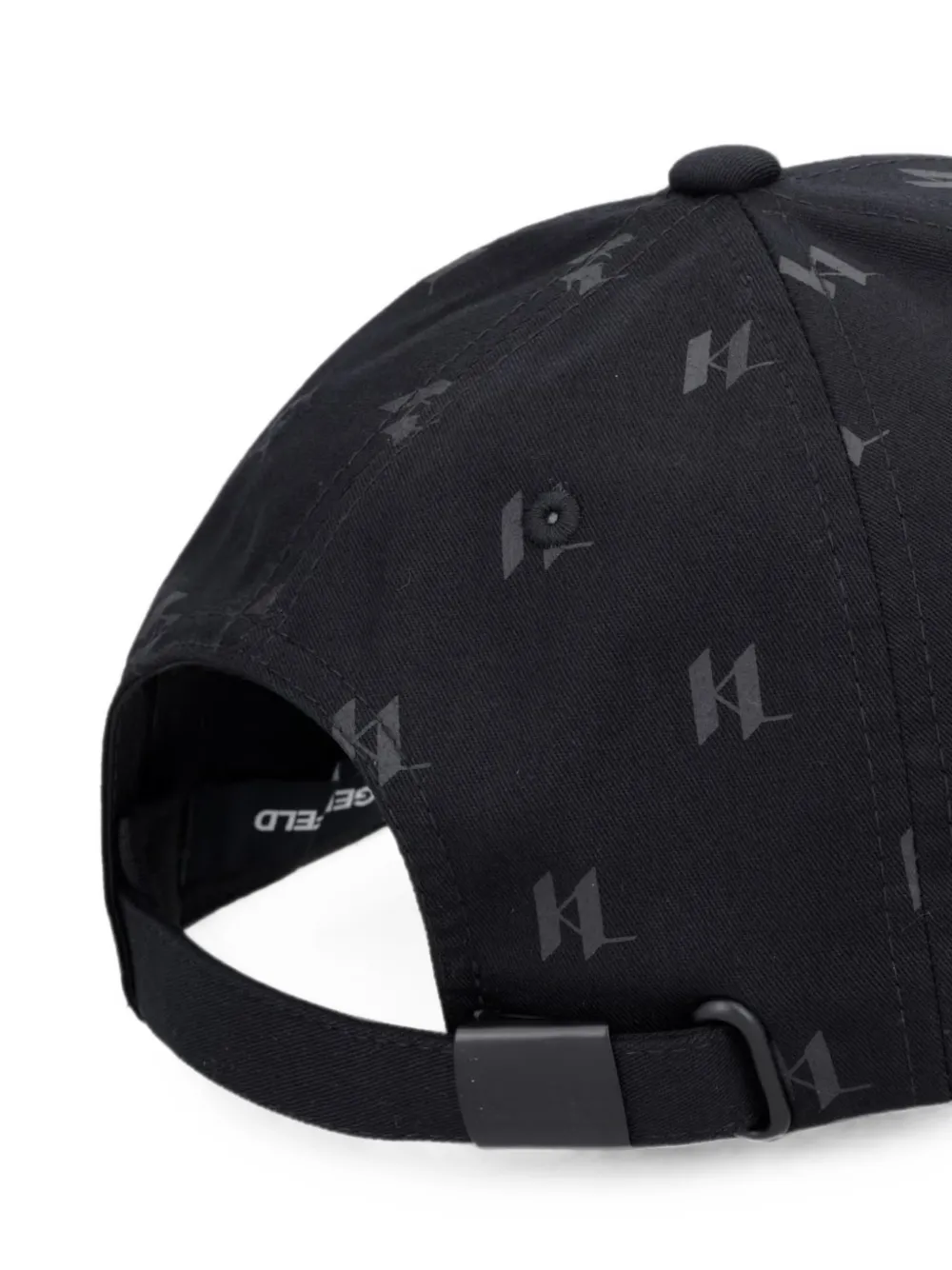Karl Lagerfeld Katoenen honkbalpet met monogram-print Zwart
