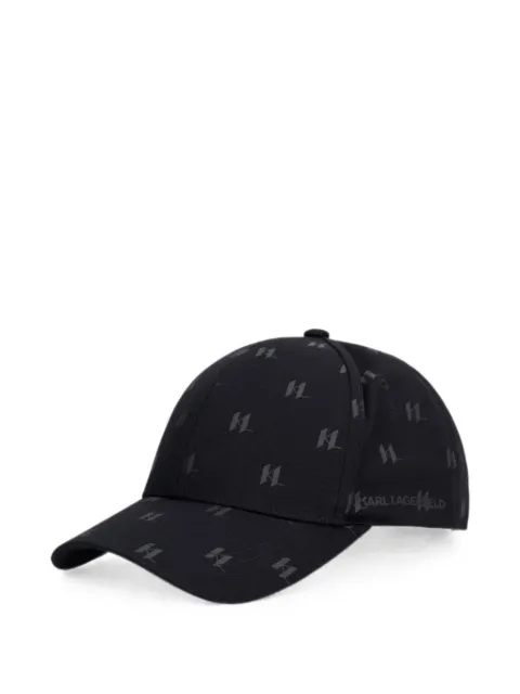 Karl Lagerfeld monogram-print cotton baseball cap