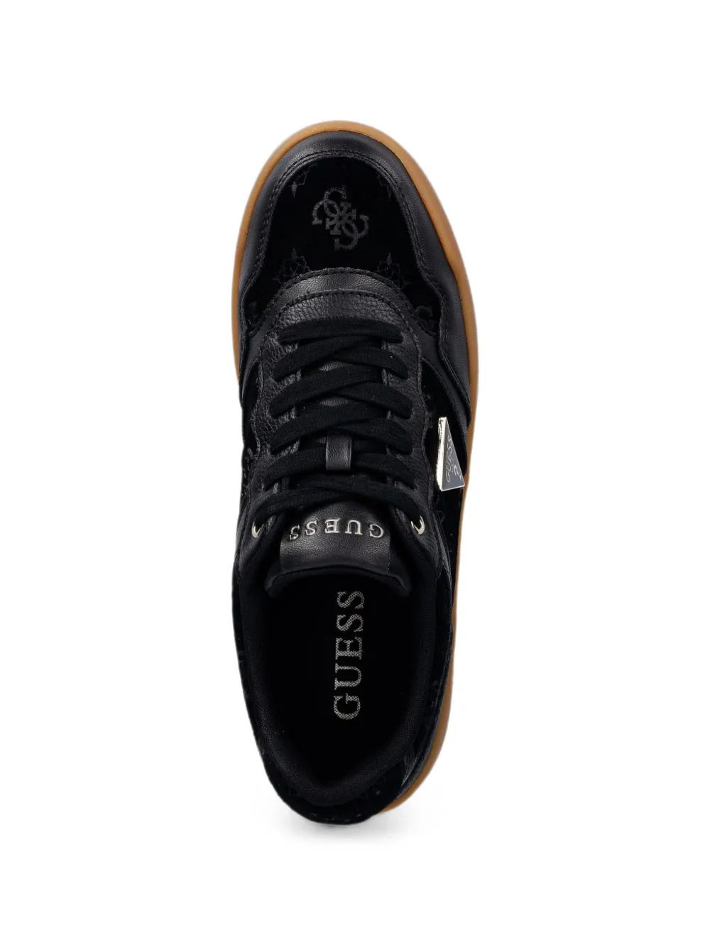 GUESS USA monogram-print panelled sneakers Zwart