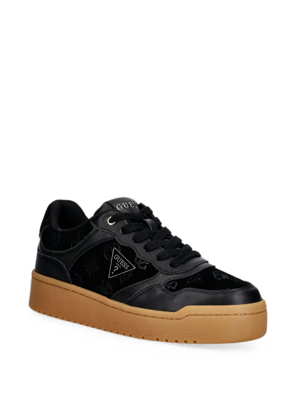 GUESS USA monogram-print panelled sneakers Zwart