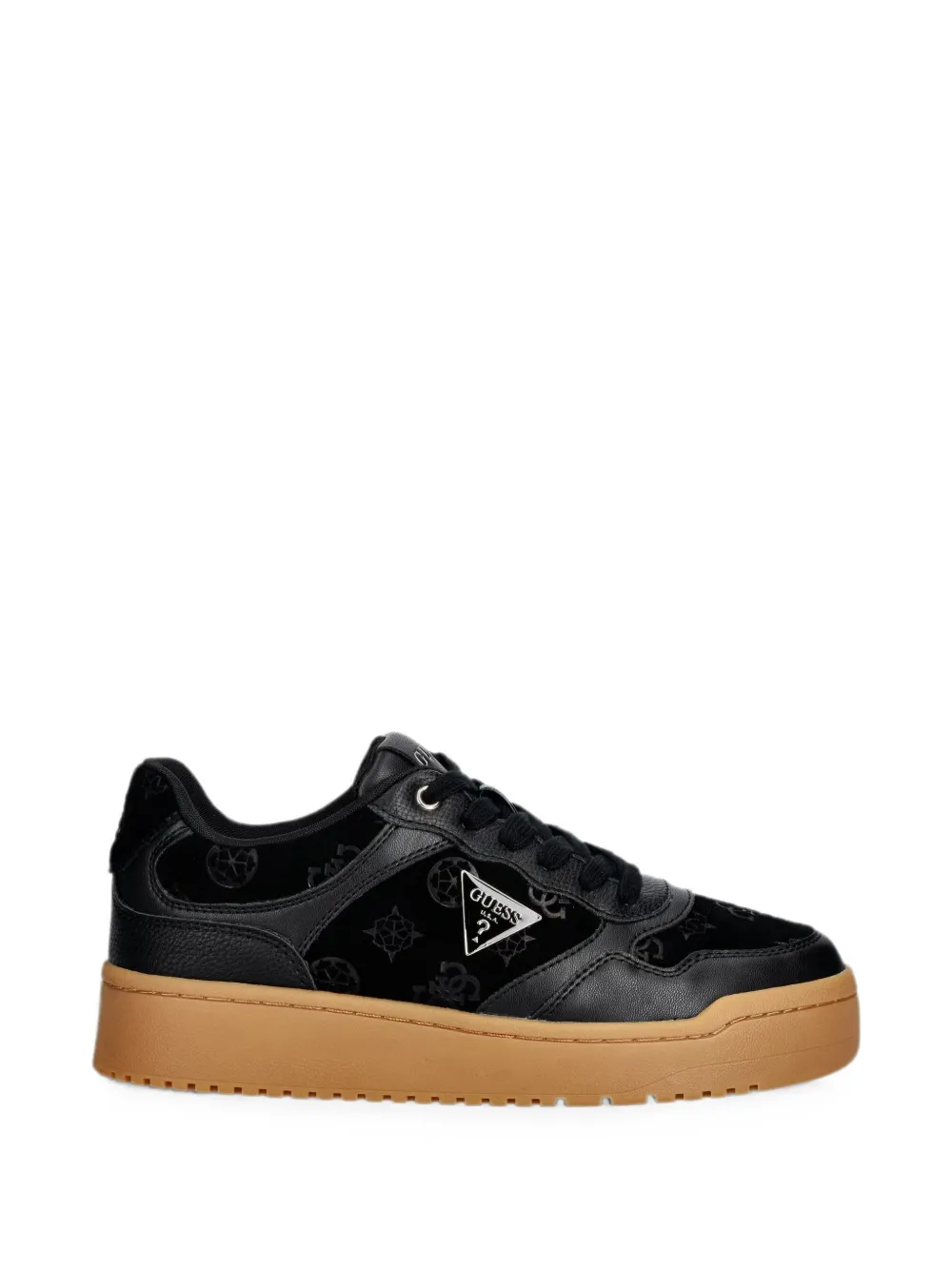 GUESS USA monogram-print panelled sneakers - Nero