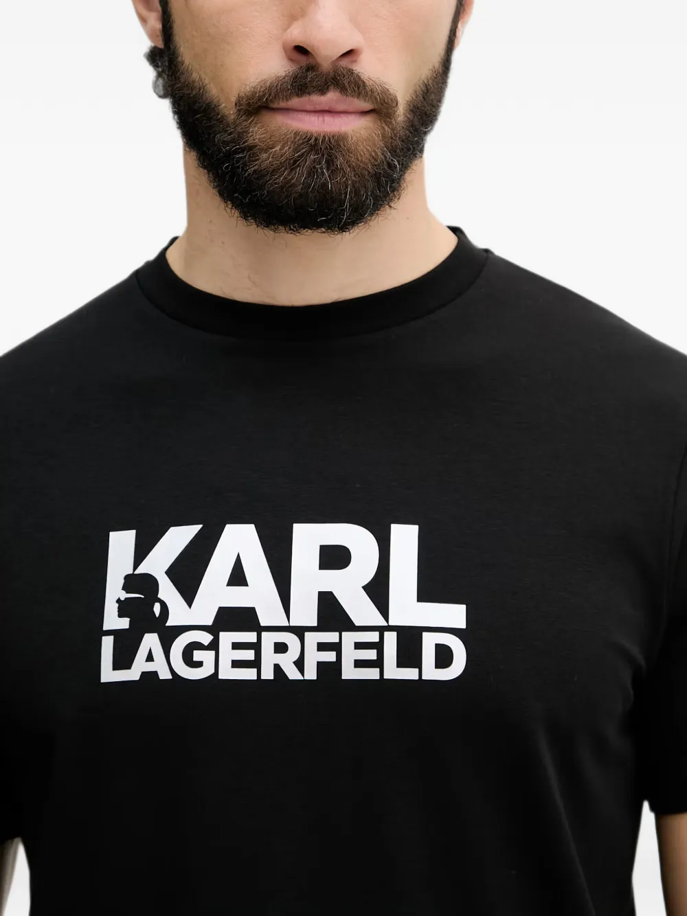 Karl Lagerfeld Katoenen T-shirt met logoprint Zwart