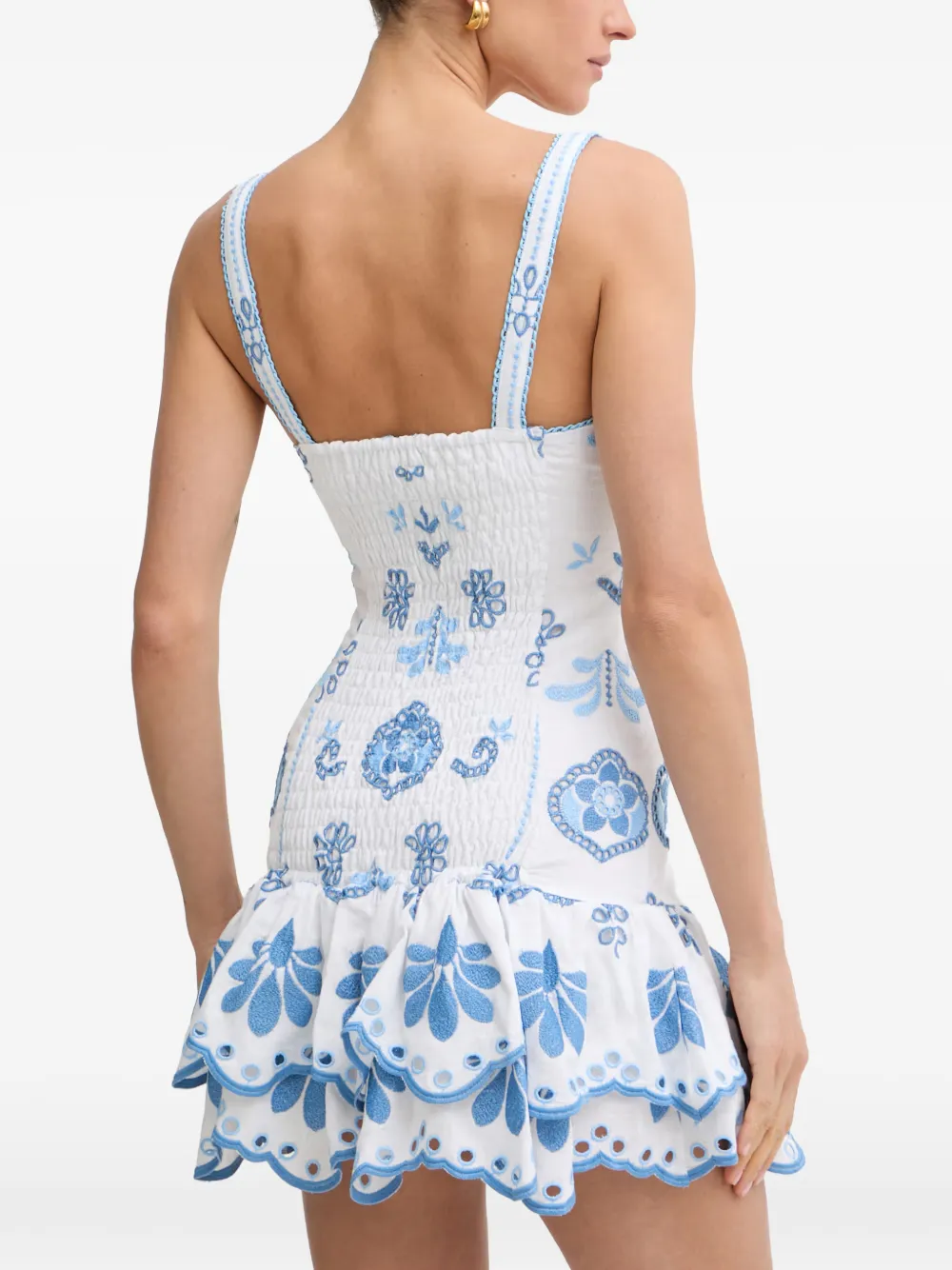 Charo Ruiz Ibiza Niva broderie-anglaise mini dress Wit
