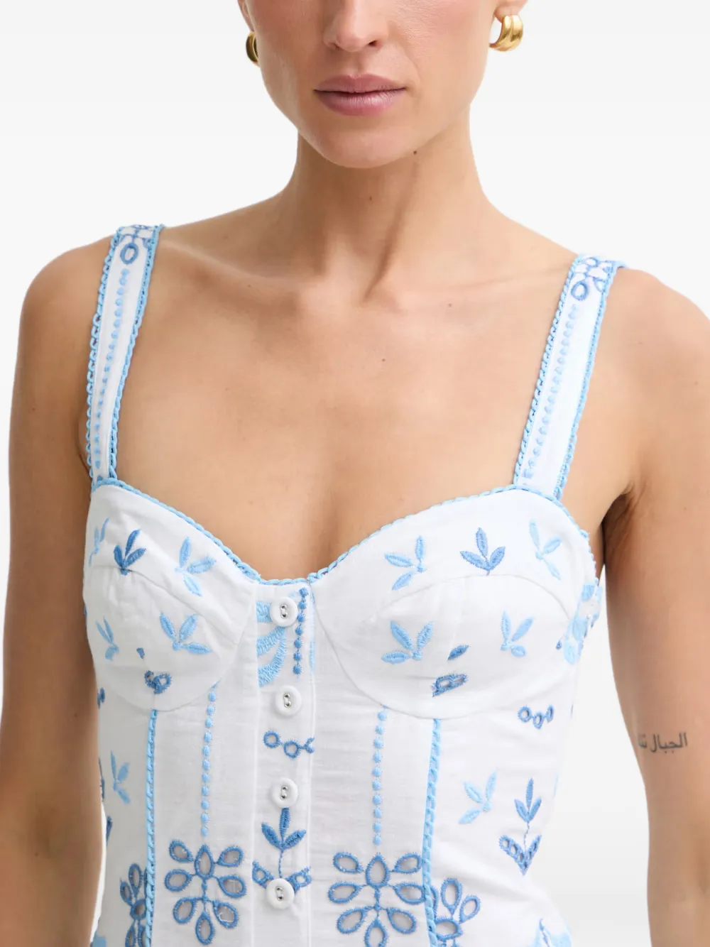 Charo Ruiz Ibiza Niva broderie-anglaise mini dress Wit