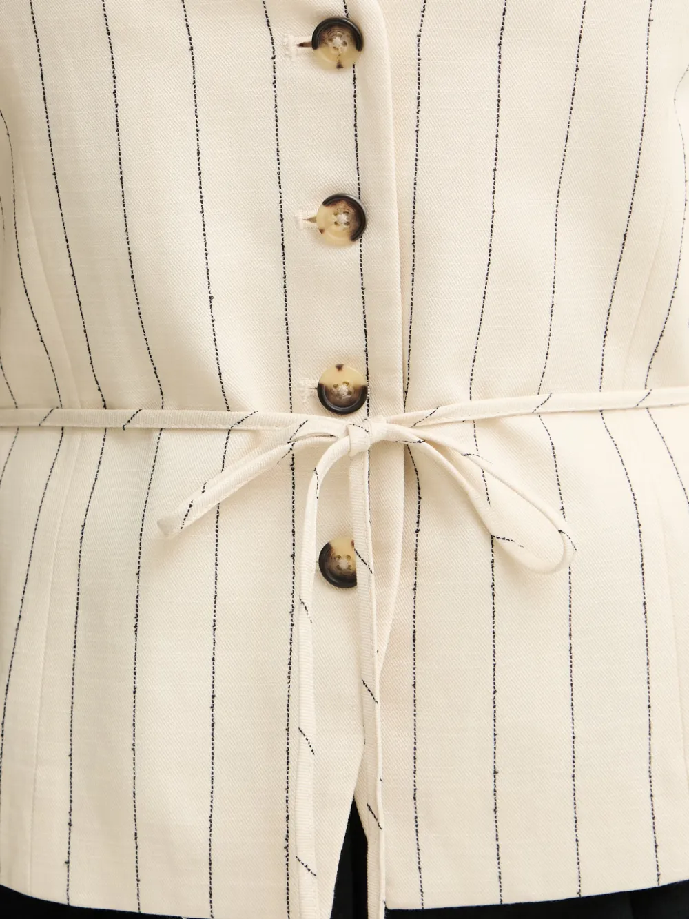 rag & bone Top met krijtstreep en gestrikte taille Beige