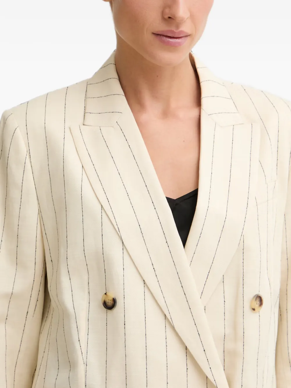 rag & bone Blazer met krijtstreep en dubbele rij knopen Wit