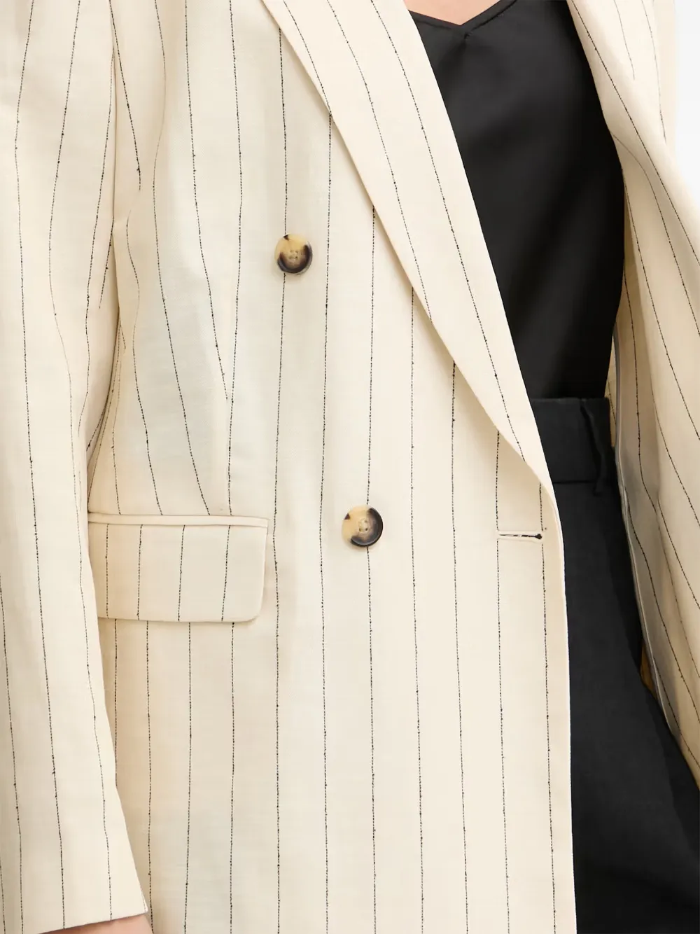 rag & bone Blazer met krijtstreep en dubbele rij knopen Wit