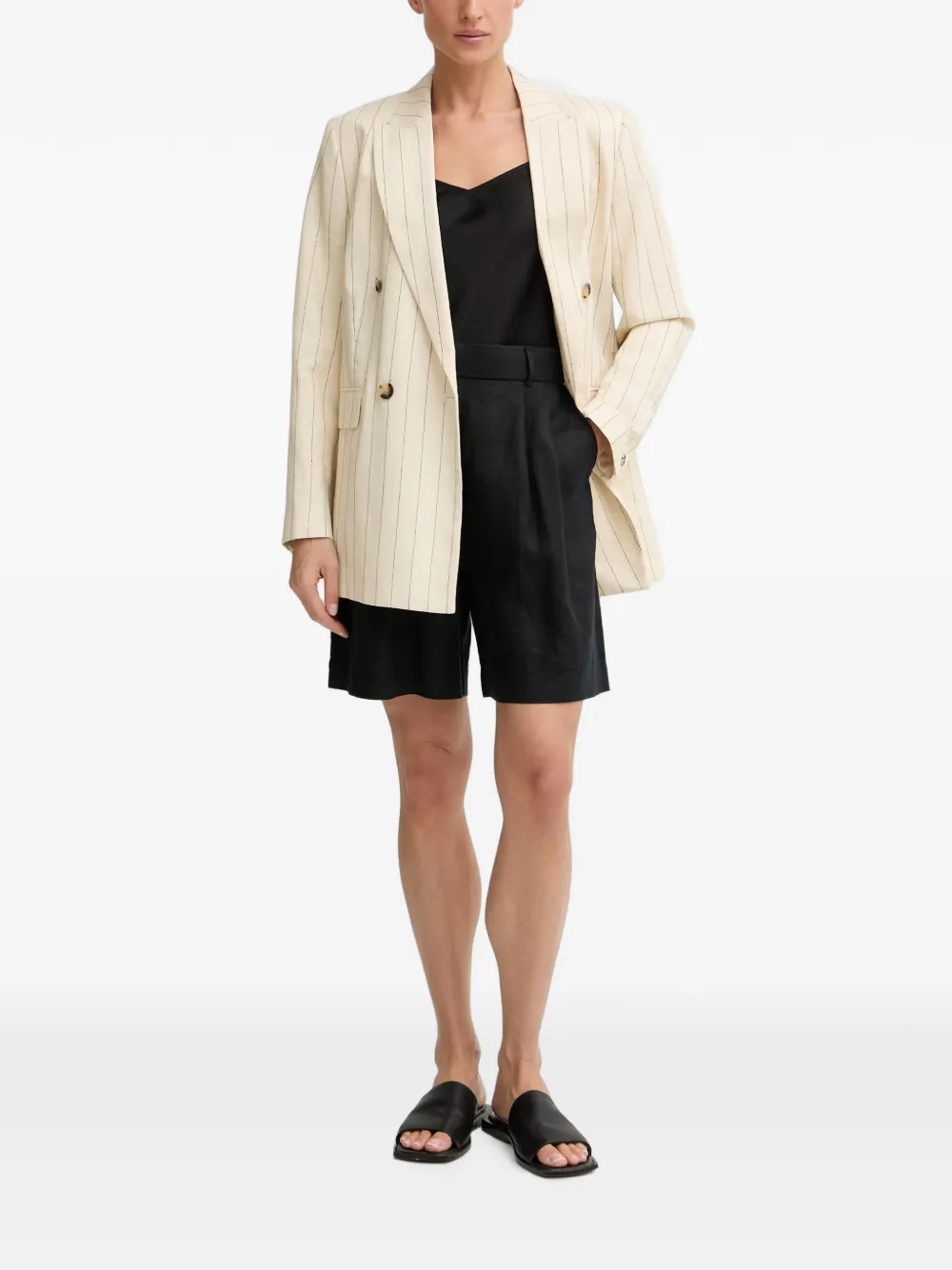 rag & bone Blazer met krijtstreep en dubbele rij knopen Wit