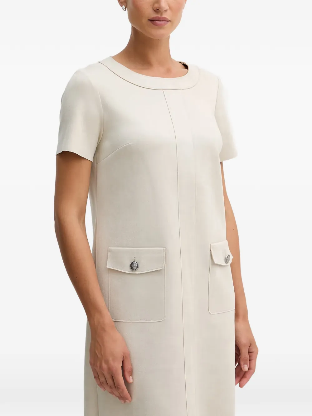 Joseph Ribkoff Mini-shiftjurk met klepzak Beige