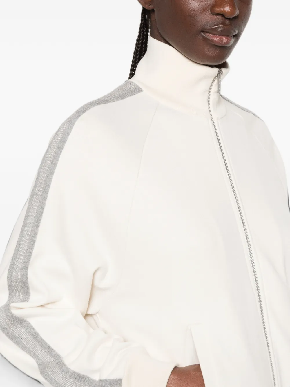 Peserico Sweater met zijstreep Beige