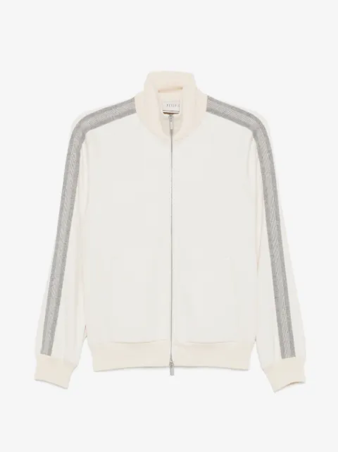Peserico side-stripe zip-up sweatshirt