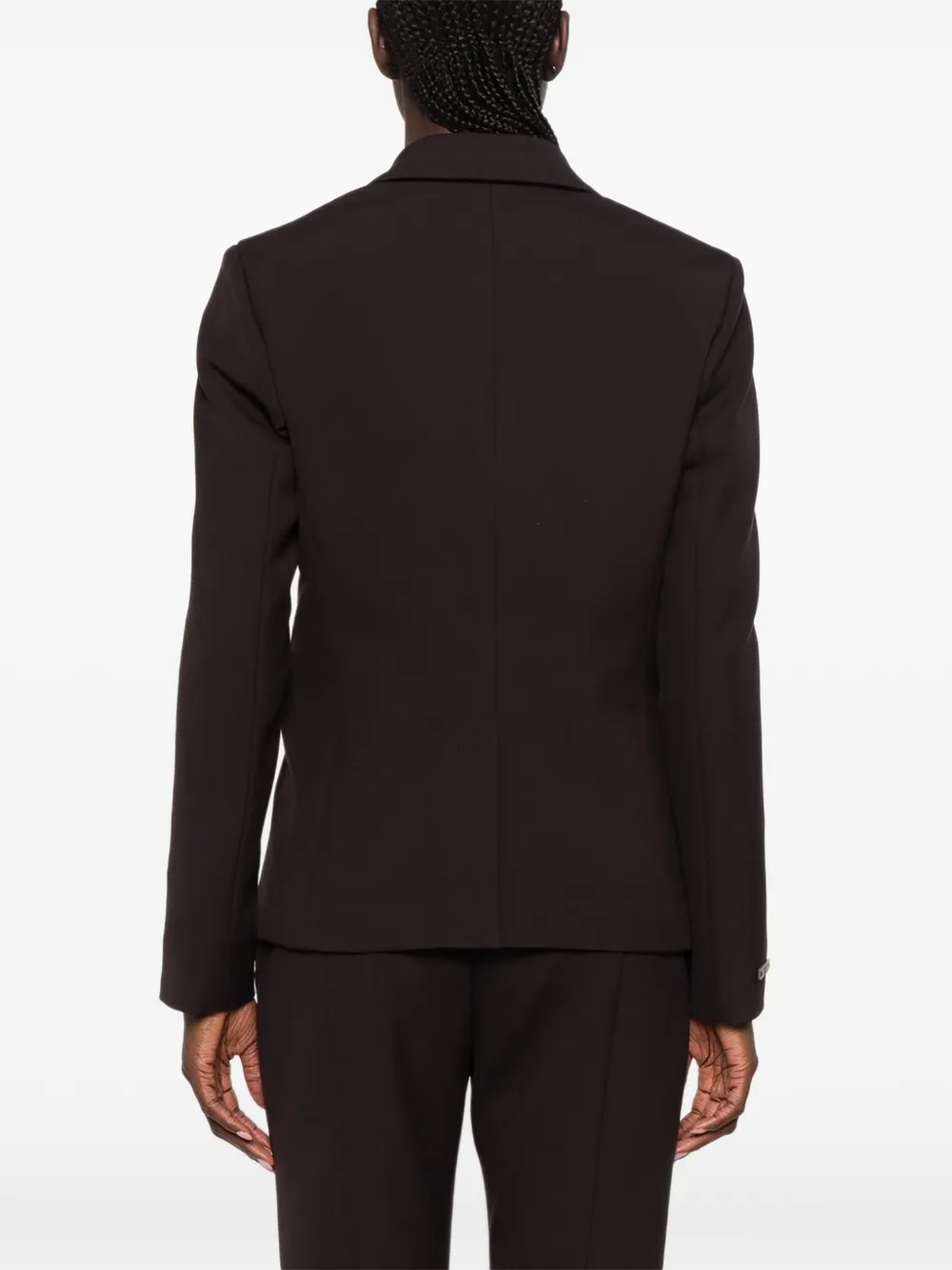 Peserico Blazer met enkele rij knopen en kralen afwerking Bruin