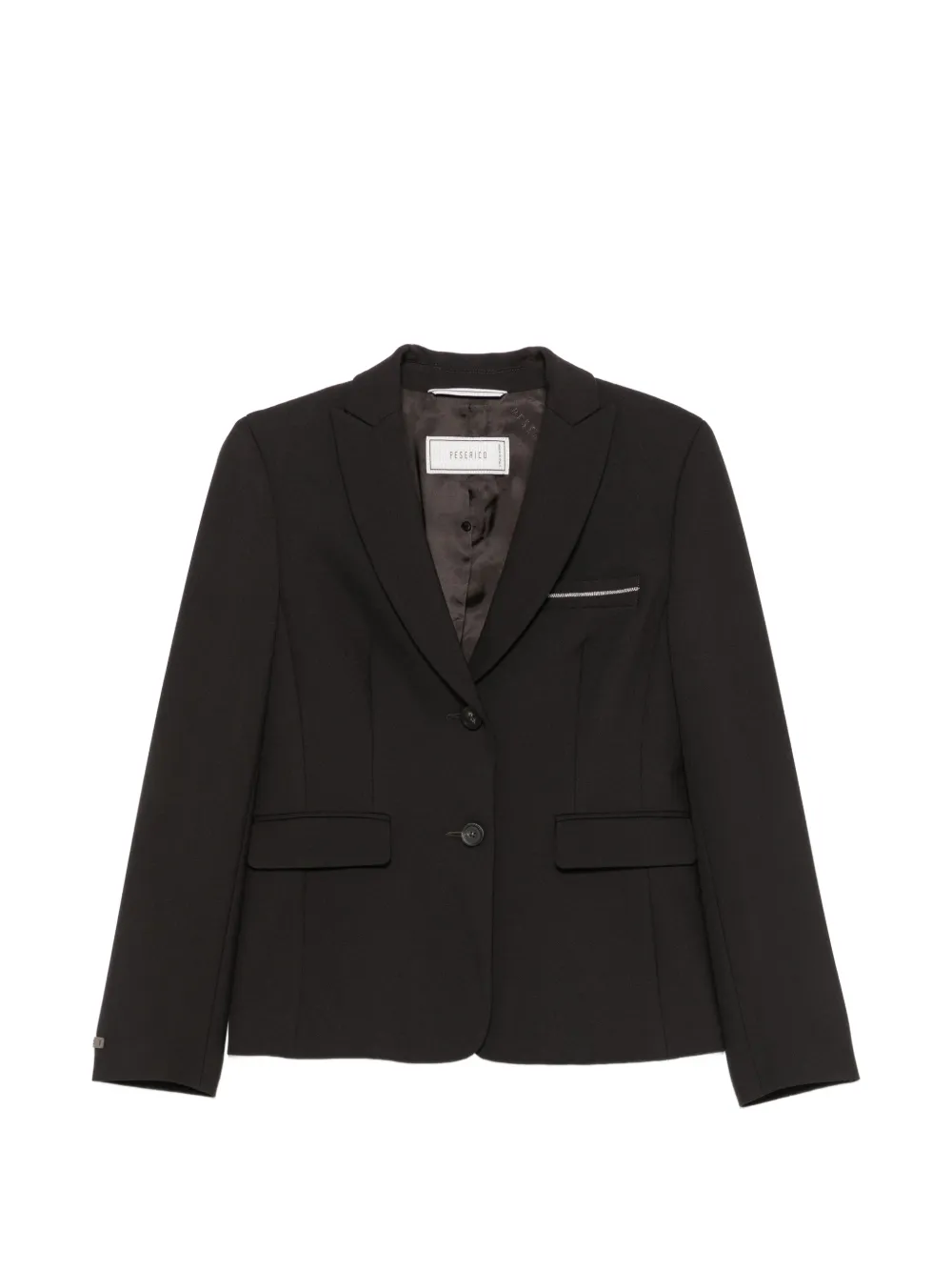Peserico bead-trim single-breasted blazer - Marrone