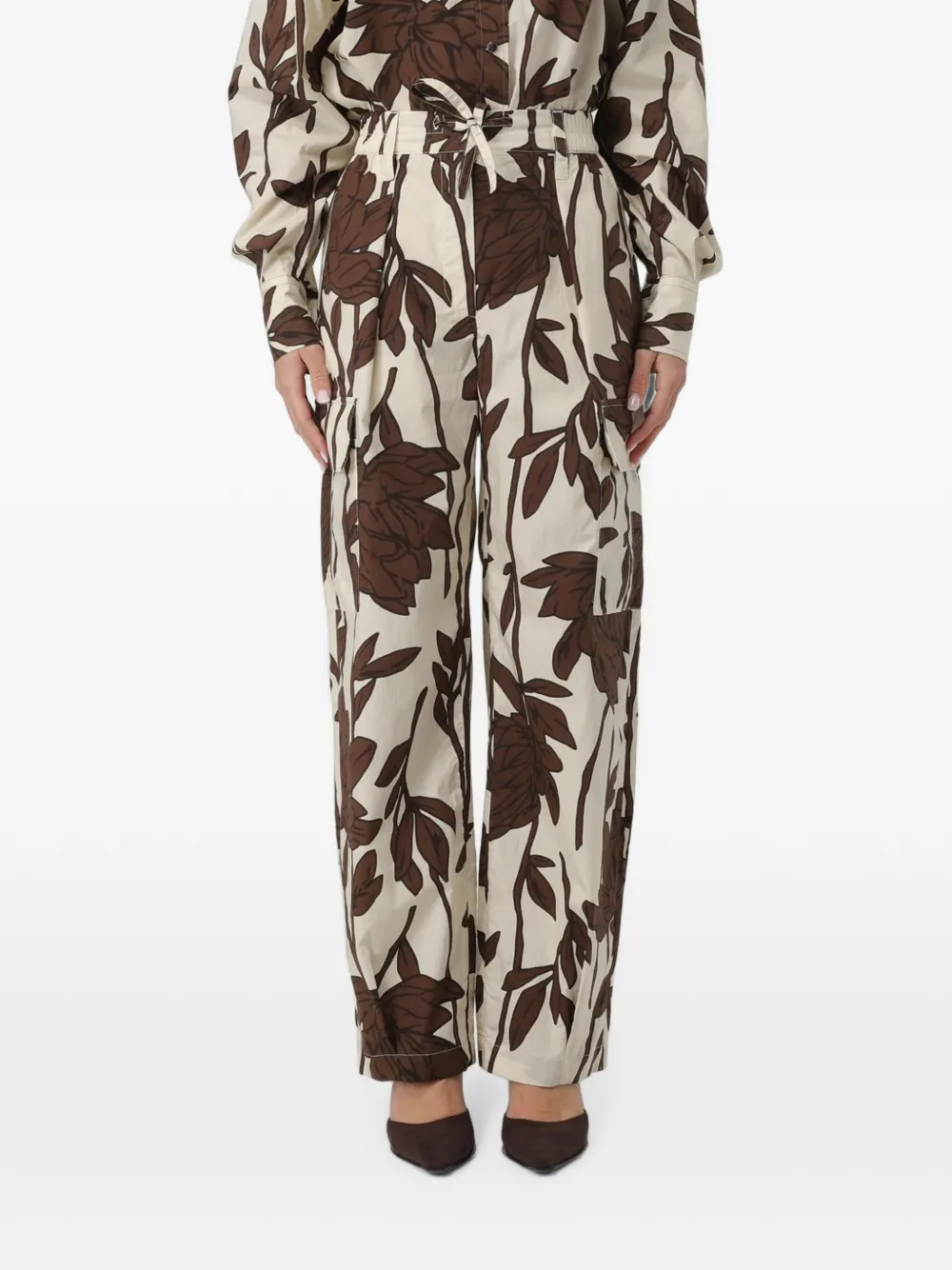 Brunello Cucinelli floral-print cargo pants - Nude