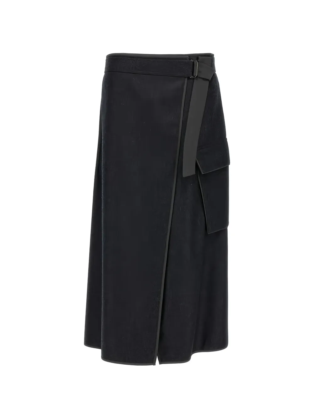 Brunello Cucinelli wrap-design midi skirt - Grigio