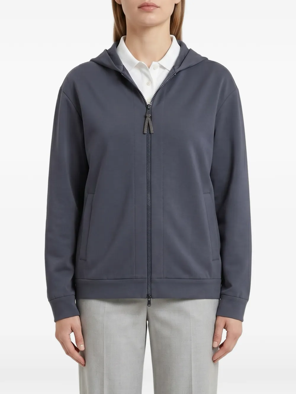 Brunello Cucinelli zip-up hoodie - Grau