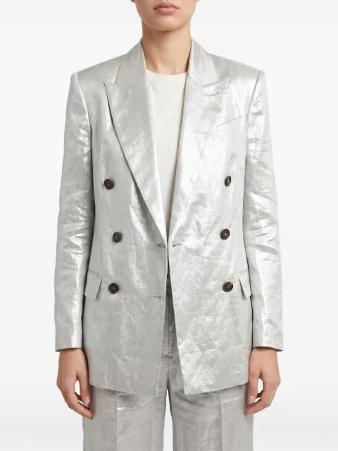 Brunello Cucinelli metallic-effect double-breasted suit