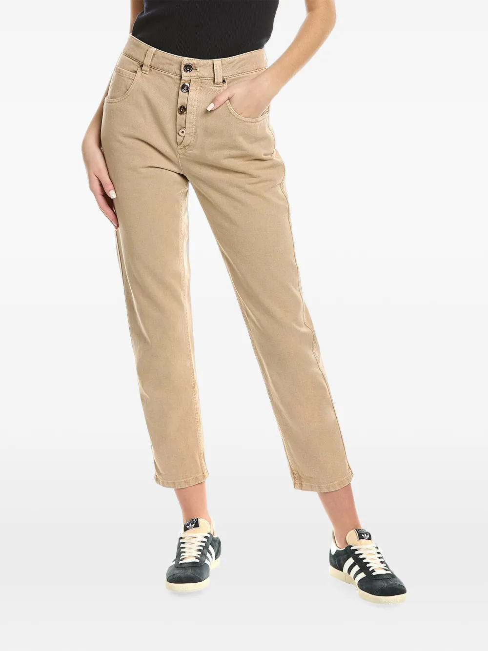 Brunello Cucinelli button-fly cropped jeans - Toni neutri