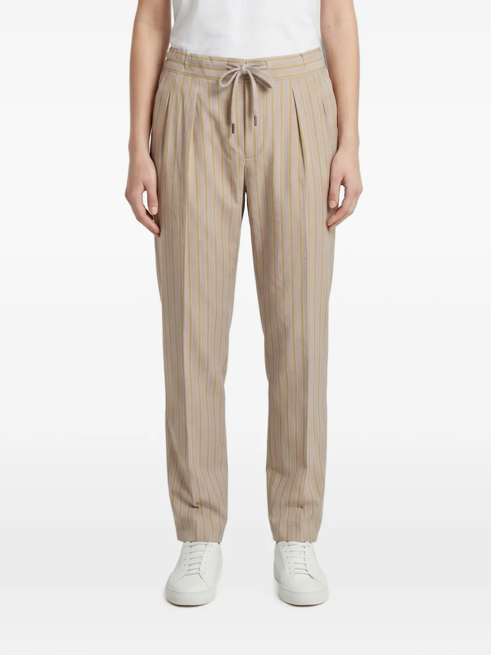 Brunello Cucinelli striped drawstring trousers - Nude